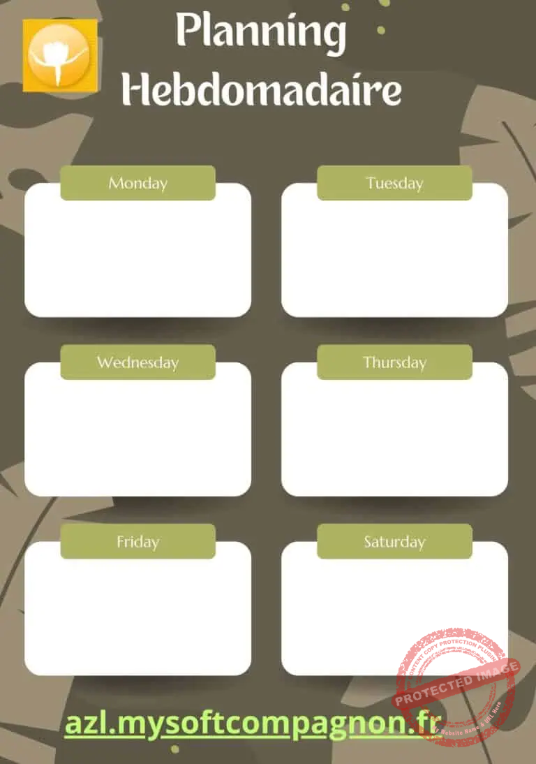 planning hebdomadaire
